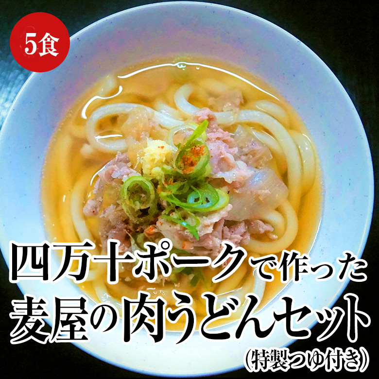 四万十ポークで作った麦屋の肉うどんセット